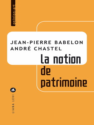 cover image of La Notion de patrimoine